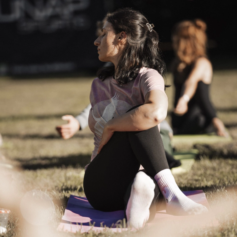 Yoga beim Gravel Retreat